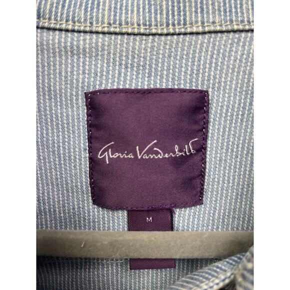 Vintage Gloria Vanderbilt Jean Jacket Womens Medium Railroad Stripe Denim - Picture 3 of 7
